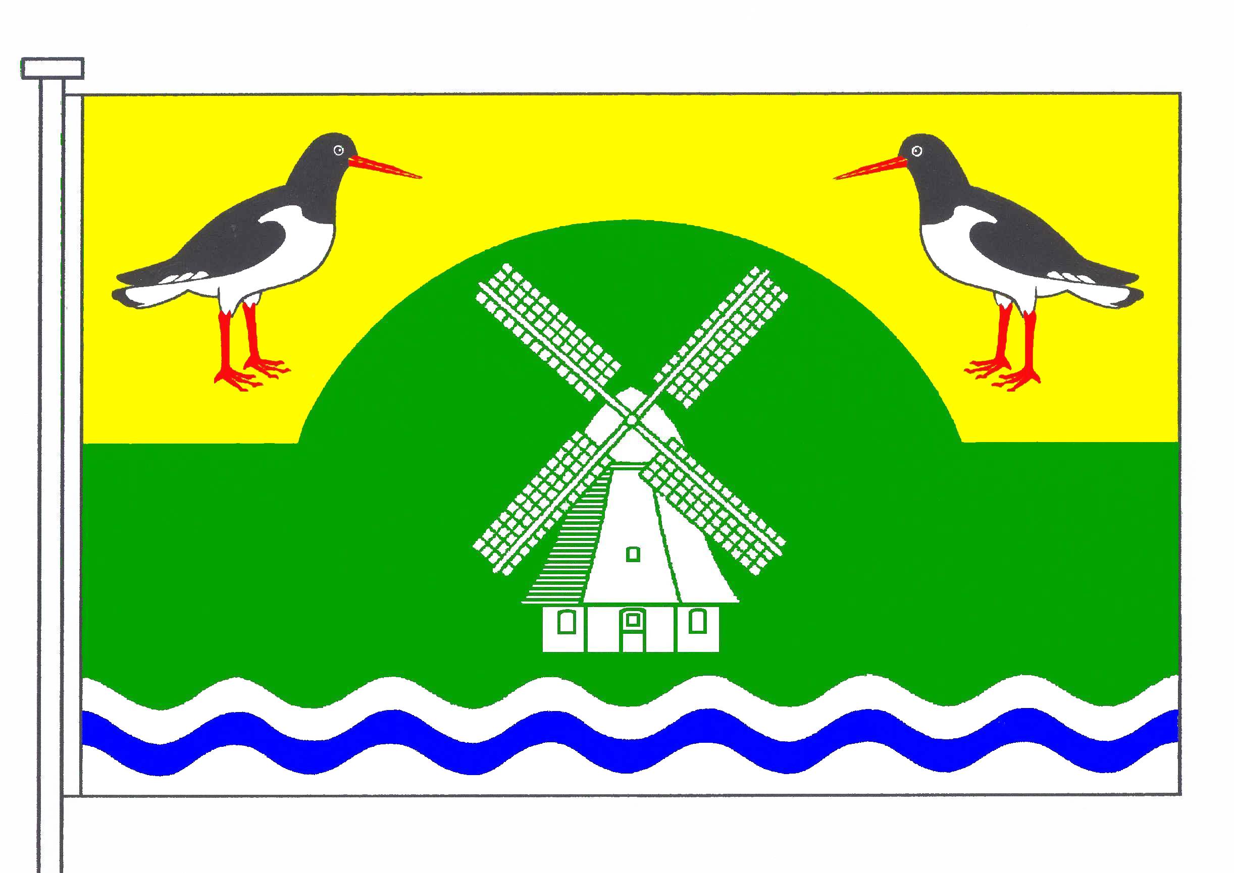 Flagge Gemeinde Wrixum, Kreis Nordfriesland